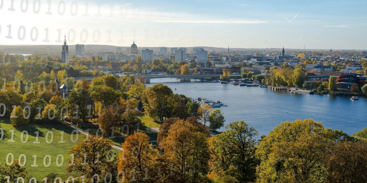 Stadt Potsdam mit Zahlen auf dem Foto 