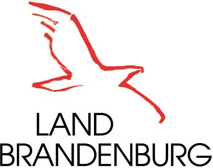Roter Adler mit dem Schriftzug "Land Brandenburg"