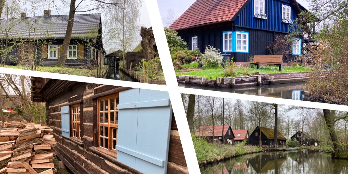 Collage von Fotos aus dem Spreewald