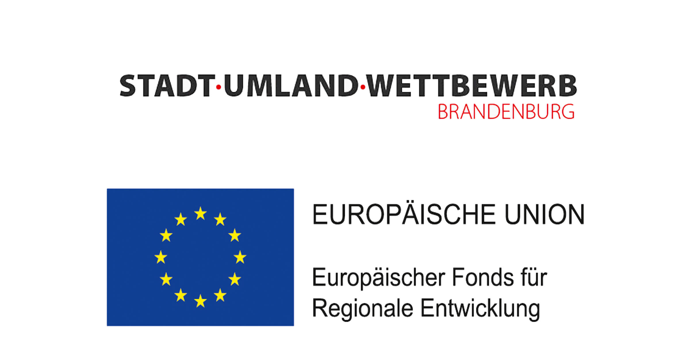 Logo SUW EFRE Darstellung der beiden Logos Stadt-Umland-Wettbewerb und EFRE (Europäischer Fonds für Regionale Entwicklung; efre.brandenburg.de)
