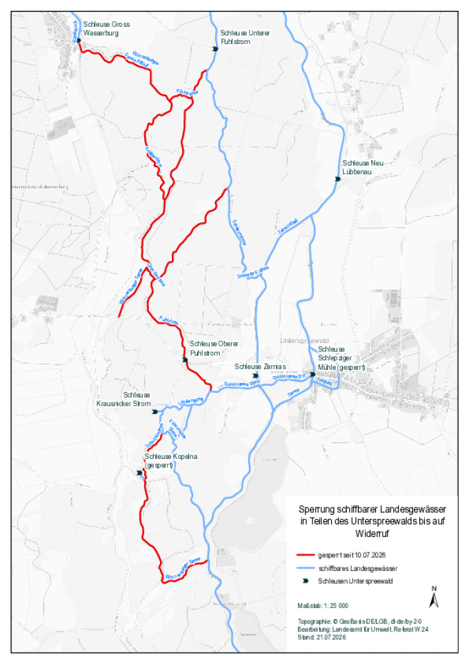 Unterspreewald Karte per 21.07.2026