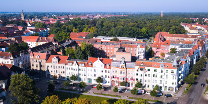 Jugendstilviertel von oben aufgenommen